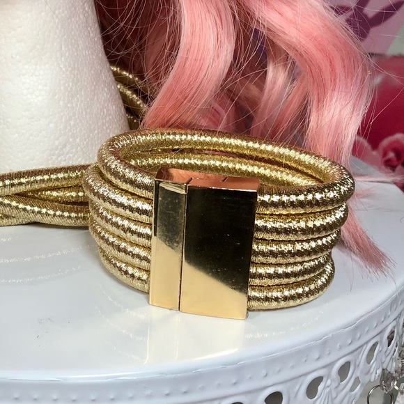 Boho Style Gold-Tone Necklace, Bracelet & Earrings Set - 4 Piece Set - Picture 5 of 14